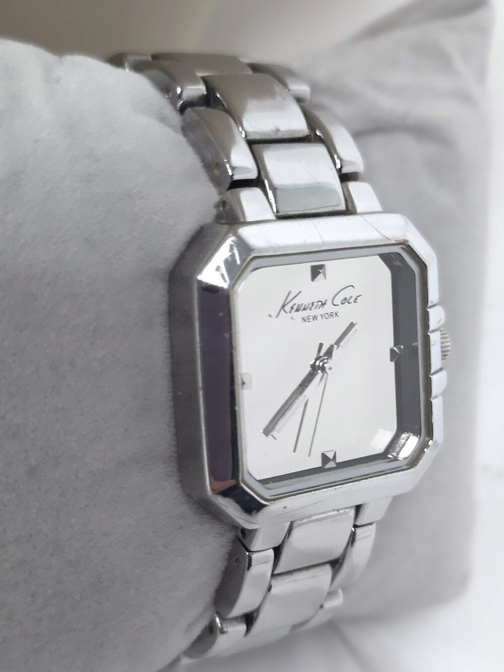 Kenneth Cole Stainless Steel Watch Y2k Women's Square Face Bracelet Band Quartz